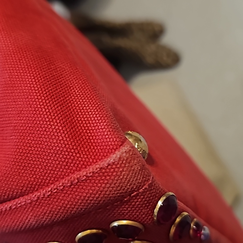Prada Canapa Pink Studded Bag - Picture 7 of 10